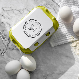 Vintage Decorative Hand-drawn Chicken Egg Carton   Rubber Stamp