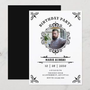 Vintage decorative ornate photo  invitation