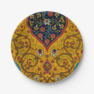 Vintage Decorative Persian Floral Art Paper Plate
