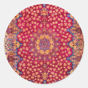 Vintage Decorative Persian Floral Carpet Classic Round Sticker