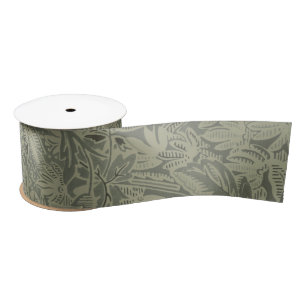 Vintage Decorative Rustic Botanical Pattern Satin Ribbon