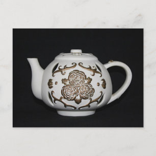Vintage Decorative Teapot Postcard