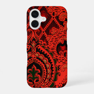 Vintage Decorative Textile Wallpaper Pattern iPhone 16 Case