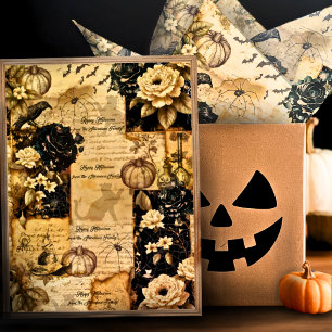 Vintage Decoupage Custom Botanical Rose Apothecary Tissue Paper