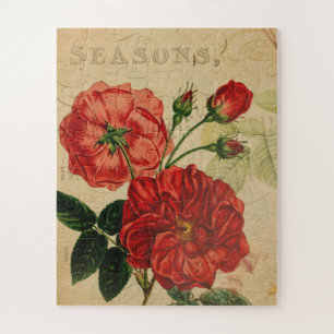 Vintage Decoupage Ephemera Roses  Jigsaw Puzzle