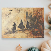 Vintage Decoupage Halloween Witches