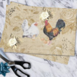 Vintage  Decoupage Rooster Chicken Hen Floral Tissue Paper<br><div class="desc">This design may be personalised by choosing the Edit Design option. You may also transfer onto other items. Contact me at colorflowcreations@gmail.com or use the chat option at the top of the page if you wish to have this design on another product or need assistance. See more of my designs...</div>