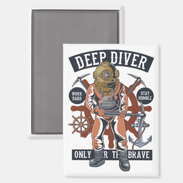 Vintage Deep Diver Magnet (Front/Back)