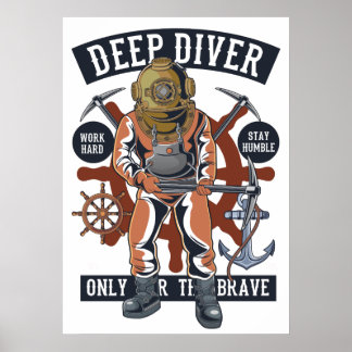 Vintage Deep Diver Poster