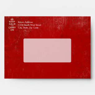 Vintage Deep Red Distressed Keep Calm and Carry On Envelopes