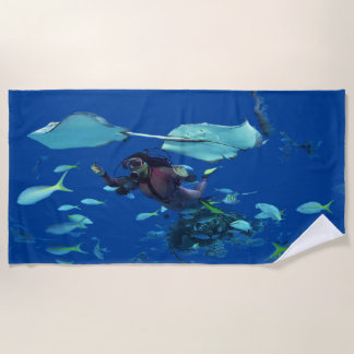 Vintage Deep Sea Diving Beach Towel