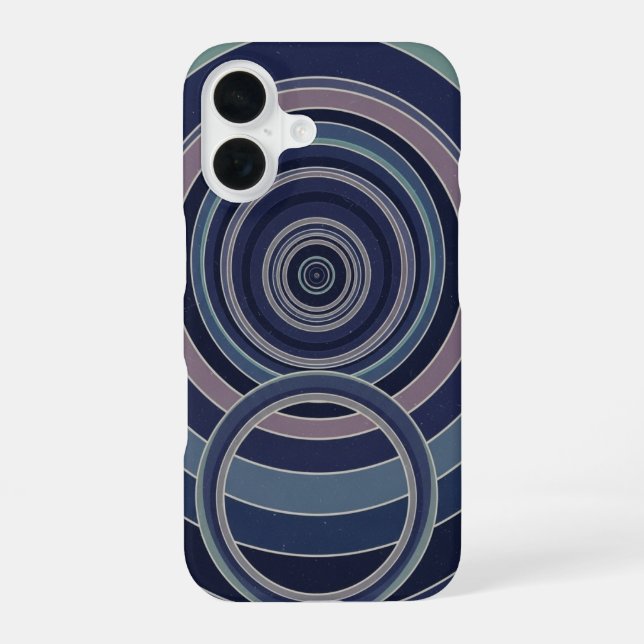 Vintage Deep Space Rings iPhone 16 Case (Back)
