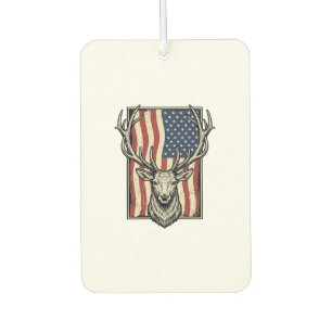 Vintage Deer American Flag Hunting Shirt Design_1 Car Air Freshener