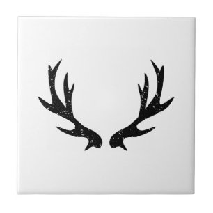 Vintage deer antlers hunting theme ceramic tile