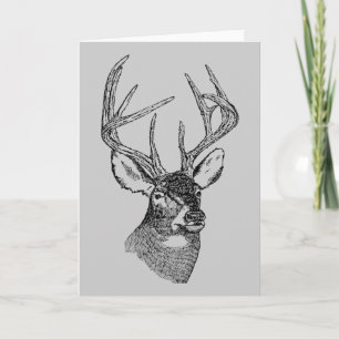 Vintage deer art graphic card