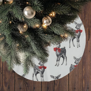 Vintage Deer Christmas Brushed Polyester Tree Skirt