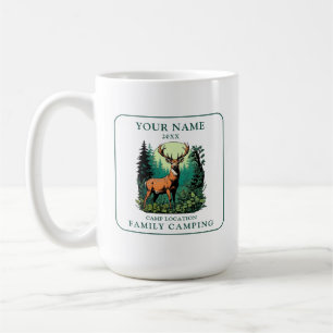 Vintage Deer Forest Family Camping Coffee Mug