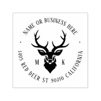 Vintage Deer Head Monogram Name and Return Address