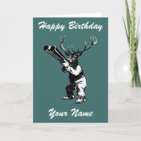 vintage deer hunting birthday card