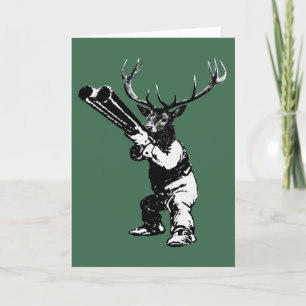 vintage deer hunting holiday card