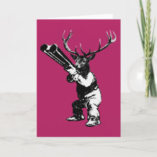 vintage deer hunting holiday card