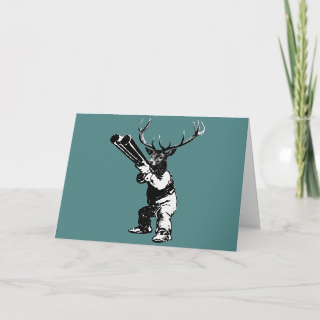 vintage deer hunting holiday card (Front)