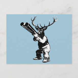 vintage deer hunting postcard