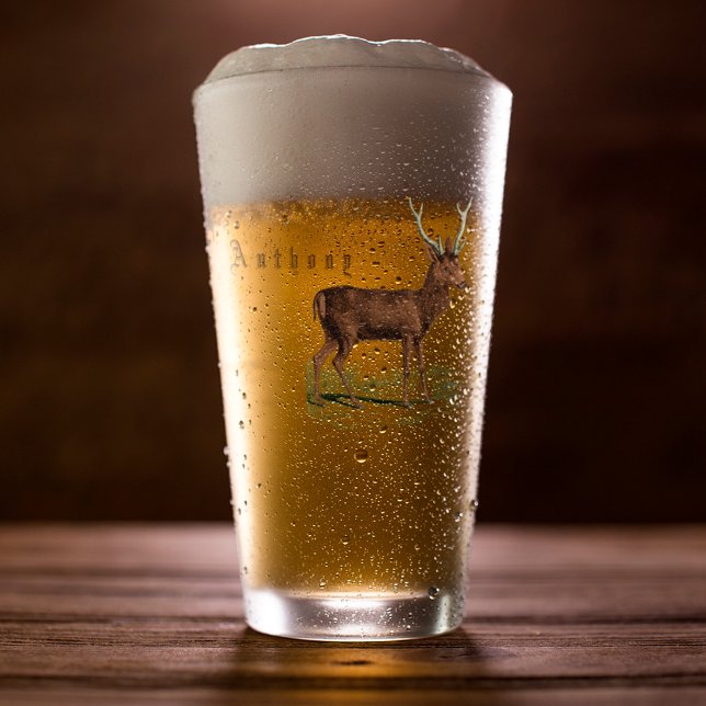 Vintage Deer Personalised Glass (Creator Uploaded)