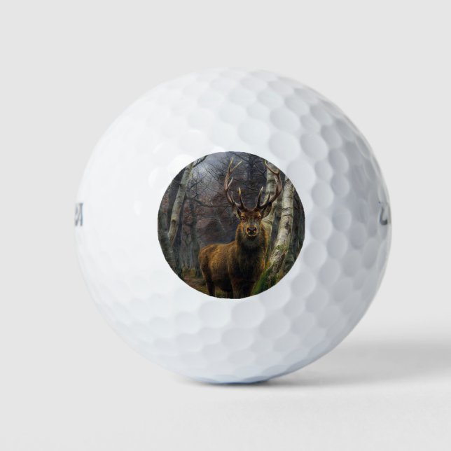 Vintage deer rustic hunter   golf balls (Front)