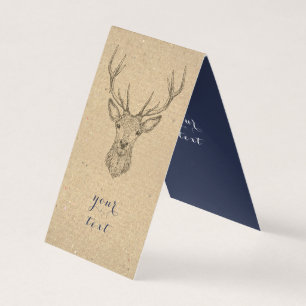 Vintage Deer Scandinavian Christmas Business Card