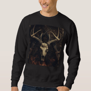 Vintage Deer Skull Camo Hunting Sweatshirt