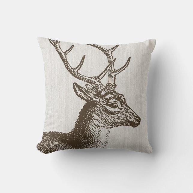 Vintage Deer Stag pillow (Front)