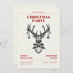 Vintage Deer with ornaments Invitation