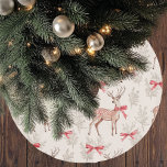 Vintage Deer with Red Bow Pattern Christmas  Brushed Polyester Tree Skirt<br><div class="desc">Bring timeless elegance to your holiday decor with this Vintage Deer with Red Bow Pattern Christmas Tree Skirt. Featuring beautifully illustrated deer adorned with festive red bows, this classic design adds a nostalgic touch to your Christmas tree. The warm vintage charm of the deer pattern combined with the festive pop...</div>