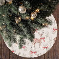Vintage Deer with Red Bow Pattern Christmas 