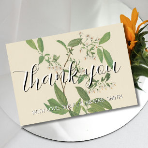 Vintage Deerberry Botanical Watercolor Thanks Card