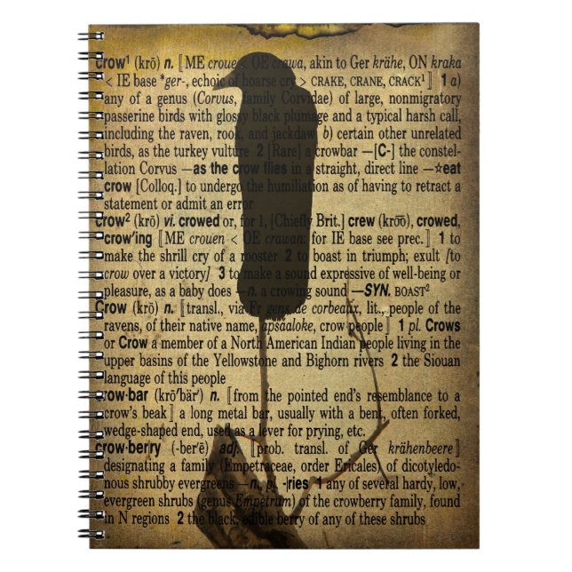 Vintage Define Crow Notebook (Front)