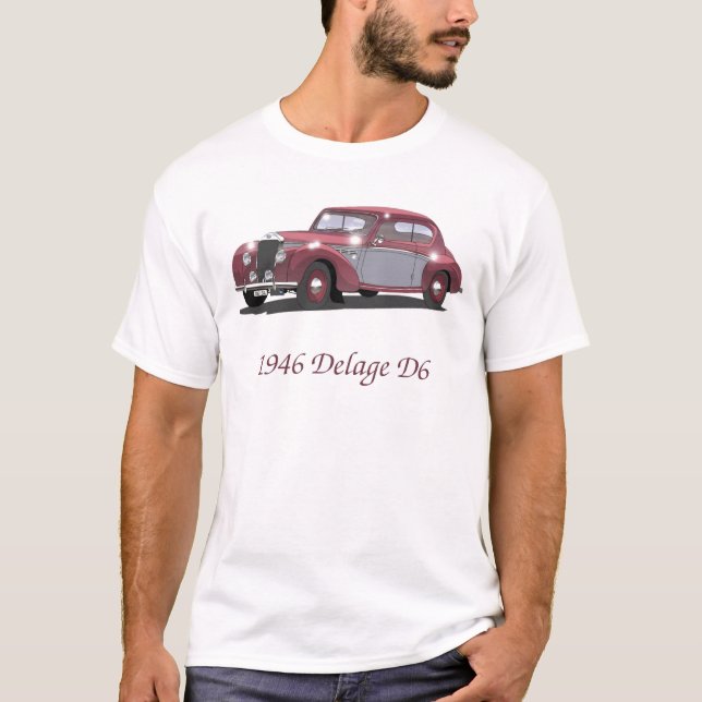 Vintage Delage Car T-Shirt (Front)