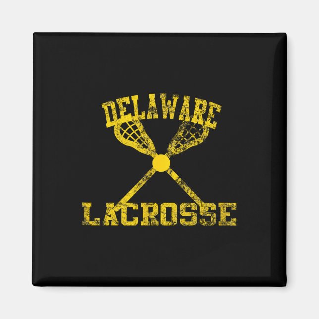 Vintage Delaware Lacrosse  Magnet (Front)