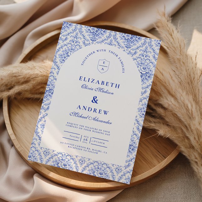 Vintage Delft Porcelain Style Wedding Invitation (Creator Uploaded)