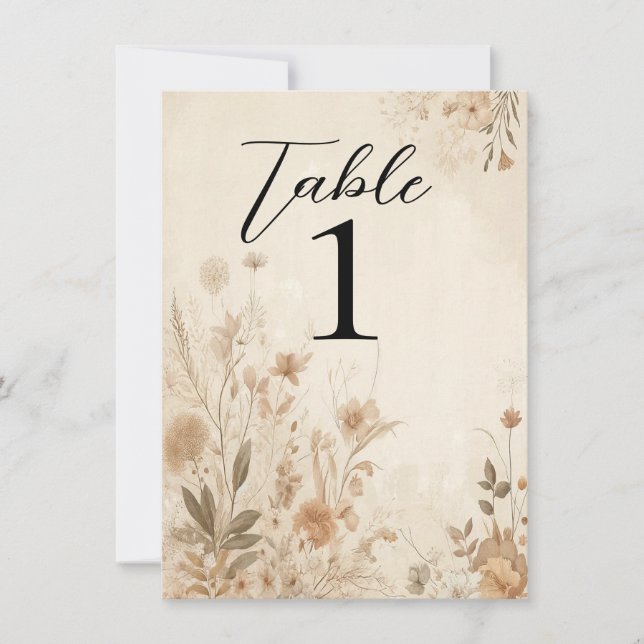 Vintage Delicate Floral Botanical Boho Wedding  Invitation (Front)