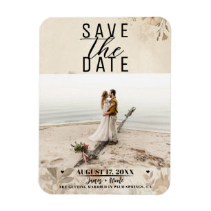 Vintage Delicate Floral Botanical Boho Wedding Magnet