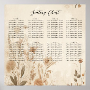 Vintage Delicate Floral Botanical Boho Wedding Poster
