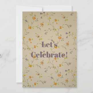 Vintage, delicate, floral invitation