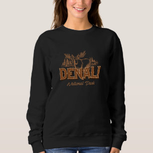 Vintage Denali National Park Alaska Hiking Camping Sweatshirt