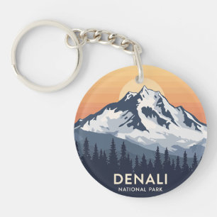 Vintage Denali National Park Key Ring