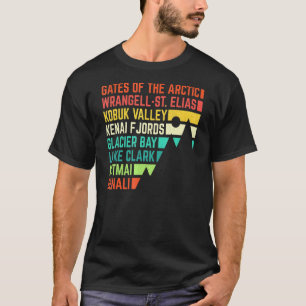 Vintage Denali National Parks List Alaska Souvenir T-Shirt