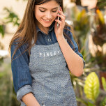 Vintage Denim Blue Jeans Look Apron<br><div class="desc">A simple stylish custom design with a modern minimalist block typography monogram name in white on faux denim printed background. The monogram name can easily be personalised to make a design as unique as you are! The perfectly personal gift or accessory for any occasion!</div>