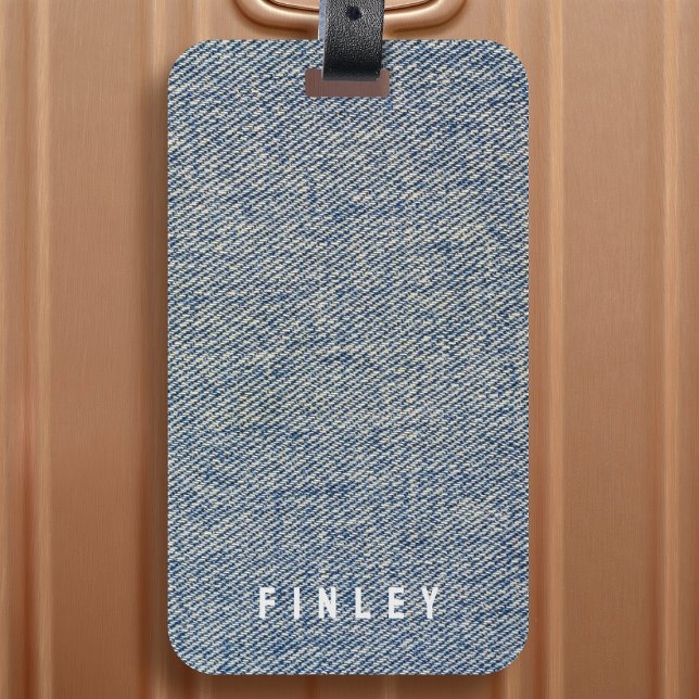 Vintage Denim Blue Jeans Look Luggage Tag (Creator Uploaded)