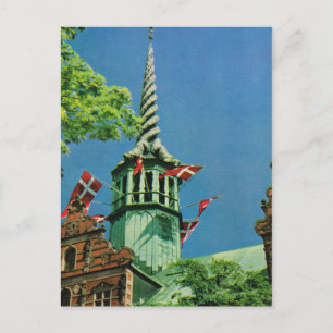 Vintage Denmark, Copenhagen Stock Exchange, Postcard